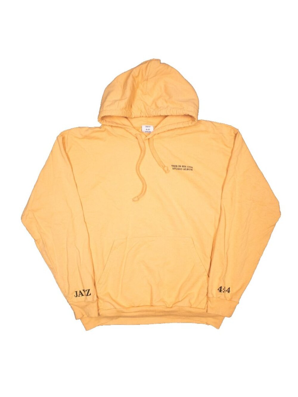 Jay-Z 4:44 Tour Hoodie Graphic Print Pullover Yellow Rap USA Made Cotton XL